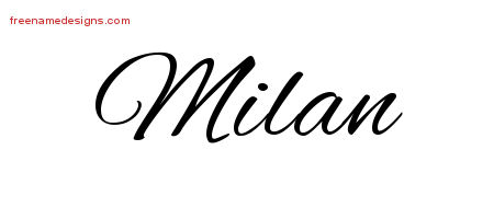 Cursive Name Tattoo Designs Milan Free Graphic