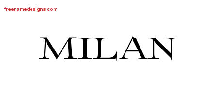 Flourishes Name Tattoo Designs Milan Graphic Download