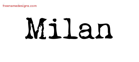 Vintage Writer Name Tattoo Designs Milan Free
