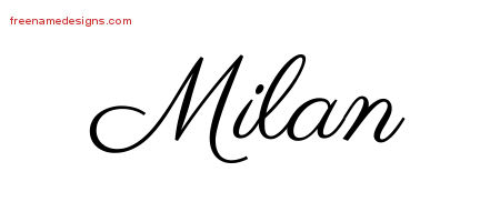 Classic Name Tattoo Designs Milan Printable