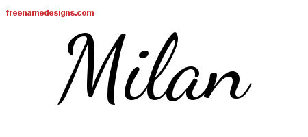 Lively Script Name Tattoo Designs Milan Free Download