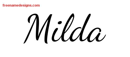Lively Script Name Tattoo Designs Milda Free Printout