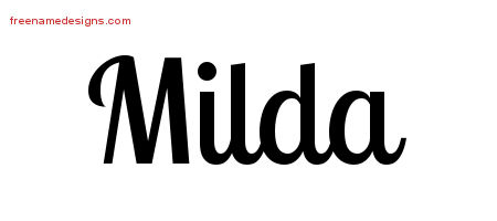 Handwritten Name Tattoo Designs Milda Free Download
