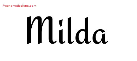 Calligraphic Stylish Name Tattoo Designs Milda Download Free