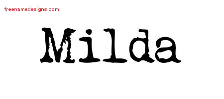 Vintage Writer Name Tattoo Designs Milda Free Lettering