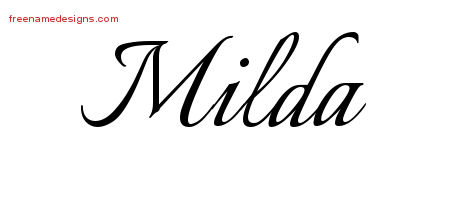 Calligraphic Name Tattoo Designs Milda Download Free