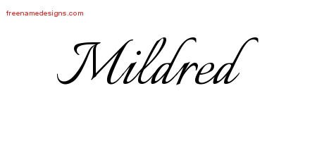 Calligraphic Name Tattoo Designs Mildred Download Free