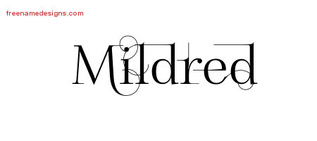 Decorated Name Tattoo Designs Mildred Free