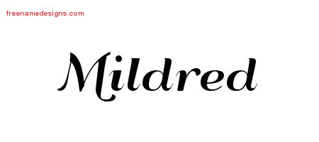 Art Deco Name Tattoo Designs Mildred Printable