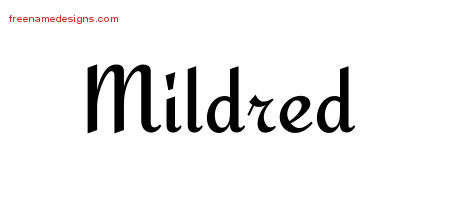 Calligraphic Stylish Name Tattoo Designs Mildred Download Free