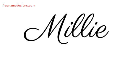 Classic Name Tattoo Designs Millie Graphic Download