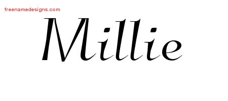 Elegant Name Tattoo Designs Millie Free Graphic
