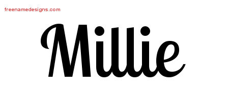 Handwritten Name Tattoo Designs Millie Free Download