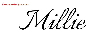 Calligraphic Name Tattoo Designs Millie Download Free