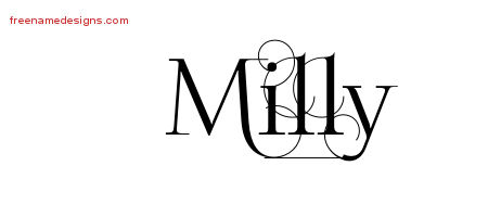 Decorated Name Tattoo Designs Milly Free