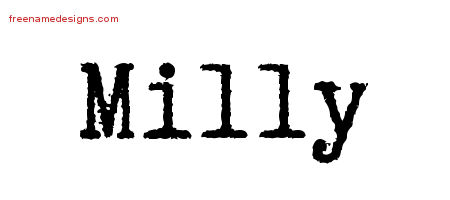 Typewriter Name Tattoo Designs Milly Free Download