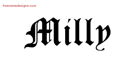 Blackletter Name Tattoo Designs Milly Graphic Download