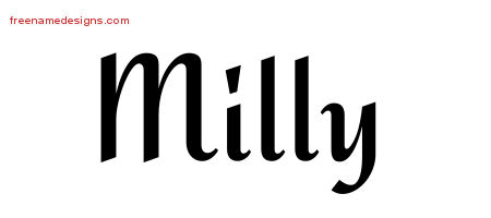 Calligraphic Stylish Name Tattoo Designs Milly Download Free