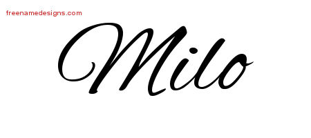 Cursive Name Tattoo Designs Milo Free Graphic