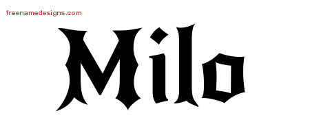 Gothic Name Tattoo Designs Milo Download Free