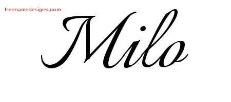 Calligraphic Name Tattoo Designs Milo Free Graphic