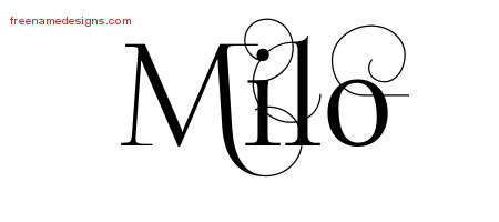 Decorated Name Tattoo Designs Milo Free Lettering