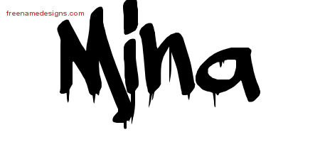 Graffiti Name Tattoo Designs Mina Free Lettering
