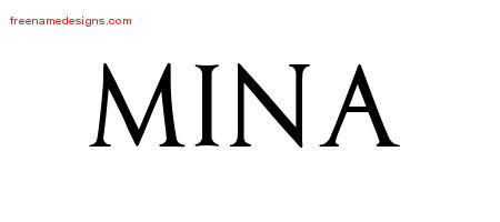 Regal Victorian Name Tattoo Designs Mina Graphic Download