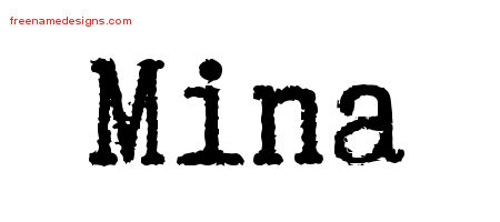 Typewriter Name Tattoo Designs Mina Free Download