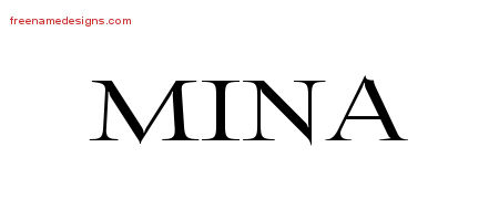 Flourishes Name Tattoo Designs Mina Printable