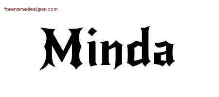 Gothic Name Tattoo Designs Minda Free Graphic