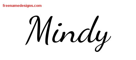 Lively Script Name Tattoo Designs Mindy Free Printout