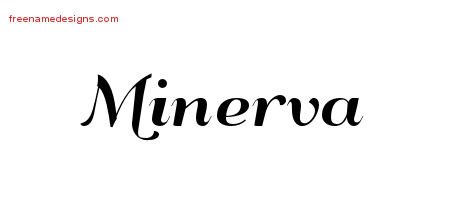 Art Deco Name Tattoo Designs Minerva Printable