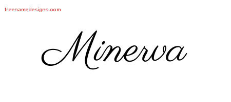 Classic Name Tattoo Designs Minerva Graphic Download
