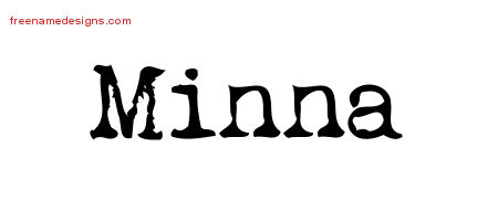 Vintage Writer Name Tattoo Designs Minna Free Lettering