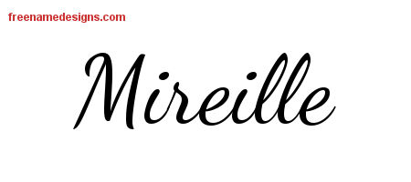 Lively Script Name Tattoo Designs Mireille Free Printout