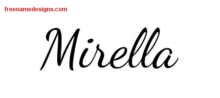 Lively Script Name Tattoo Designs Mirella Free Printout