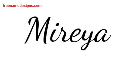 Lively Script Name Tattoo Designs Mireya Free Printout
