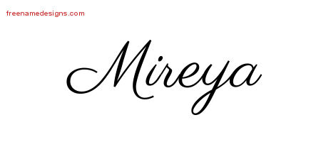 Classic Name Tattoo Designs Mireya Graphic Download
