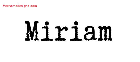 Typewriter Name Tattoo Designs Miriam Free Download