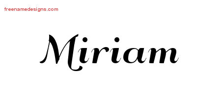 Art Deco Name Tattoo Designs Miriam Printable