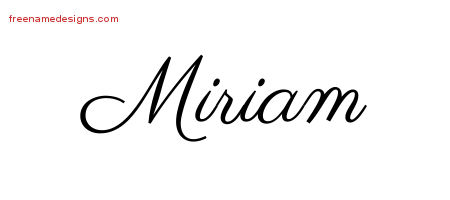 Classic Name Tattoo Designs Miriam Graphic Download