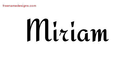 Calligraphic Stylish Name Tattoo Designs Miriam Download Free