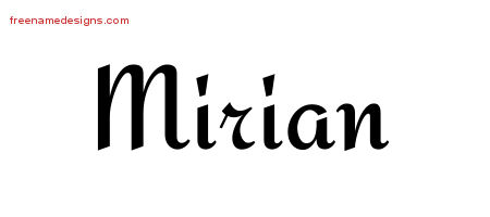Calligraphic Stylish Name Tattoo Designs Mirian Download Free