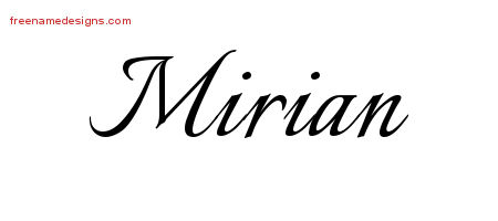 Calligraphic Name Tattoo Designs Mirian Download Free