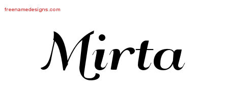 Art Deco Name Tattoo Designs Mirta Printable