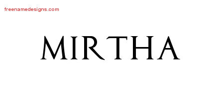 Regal Victorian Name Tattoo Designs Mirtha Graphic Download