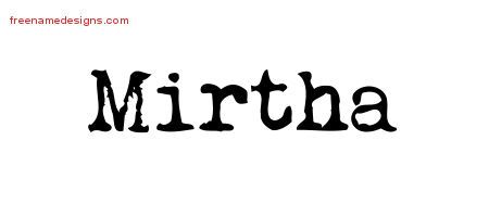 Vintage Writer Name Tattoo Designs Mirtha Free Lettering