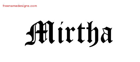 Blackletter Name Tattoo Designs Mirtha Graphic Download