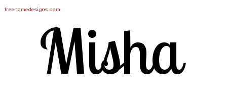 Handwritten Name Tattoo Designs Misha Free Download
